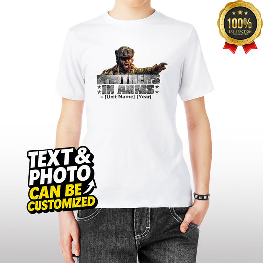 Custom Brothers in Arms T-Shirt – Add Unit Name, Photo & Year, US Sizes, Delivered in 7 Days