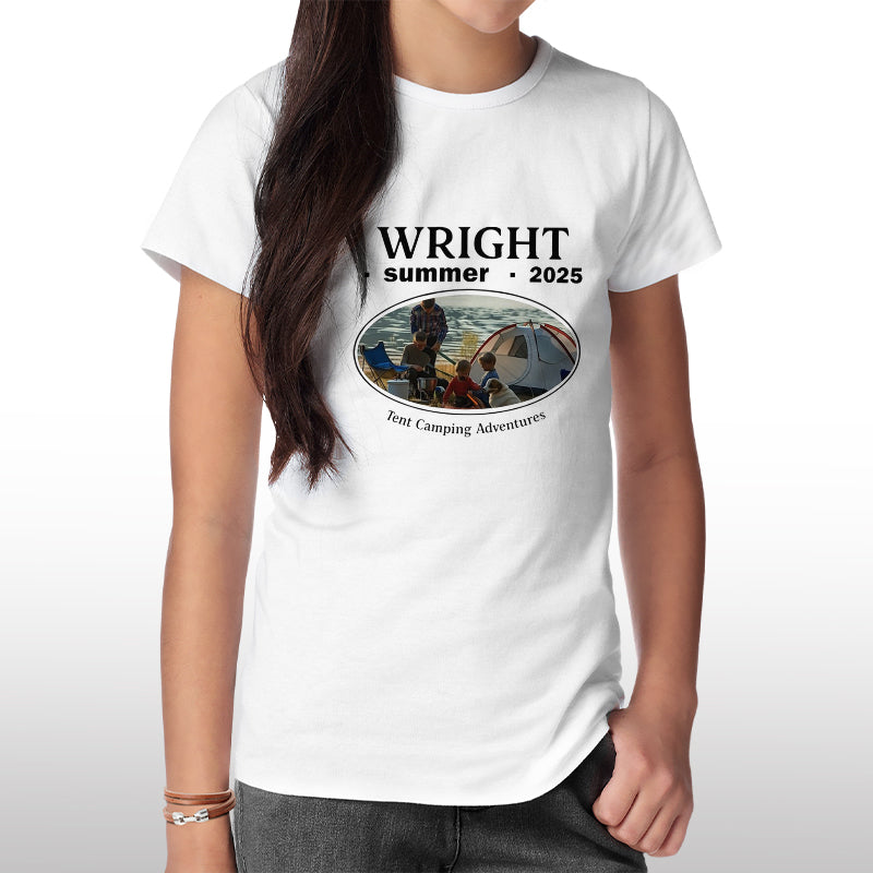 Custom Family Camping T-Shirt – 100% Cotton, US Sizes, Delivered in 7 Days, Free Shipping for 2 or More