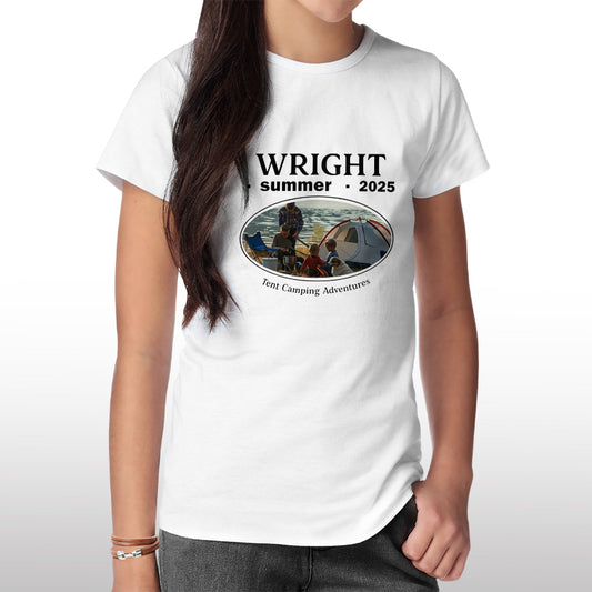 Custom Family Camping T-Shirt – 100% Cotton, US Sizes, Delivered in 7 Days, Free Shipping for 2 or More