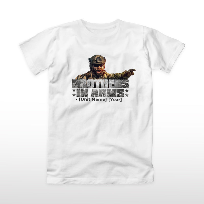 Custom Brothers in Arms T-Shirt – Add Unit Name, Photo & Year, US Sizes, Delivered in 7 Days