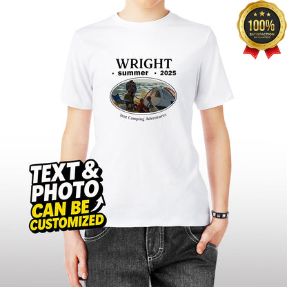 Custom Family Camping T-Shirt – 100% Cotton, US Sizes, Delivered in 7 Days, Free Shipping for 2 or More