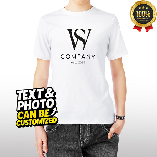 Custom Company Logo T-Shirt – Add Your Business Name & Text, 100% Cotton, Perfect for Teams & Events