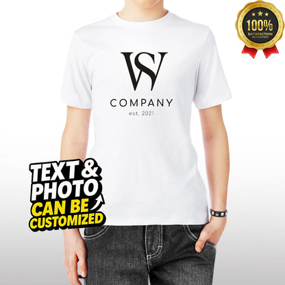 Custom Company Logo T-Shirt – Add Your Business Name & Text, 100% Cotton, Perfect for Teams & Events