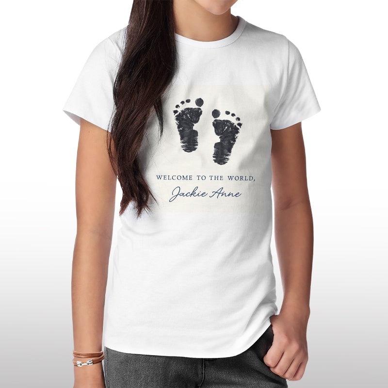 Custom Baby Birth T-Shirt – Add Name & Photo, 100% Cotton, Perfect for Newborn Celebrations
